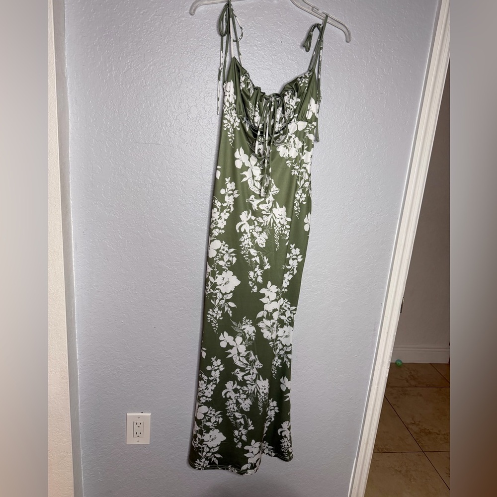 Green Floral Maxi Dress